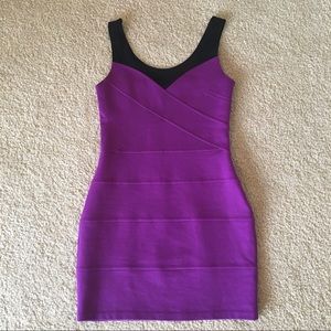 Express Purple and Black Illusion Dress